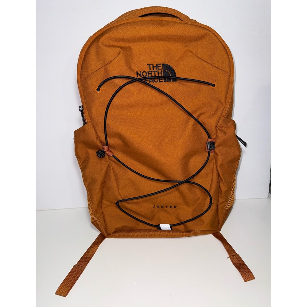 The North Face Jester Backpack Leather Brown Orange NF0A3VXF Laptop Bag NWOT